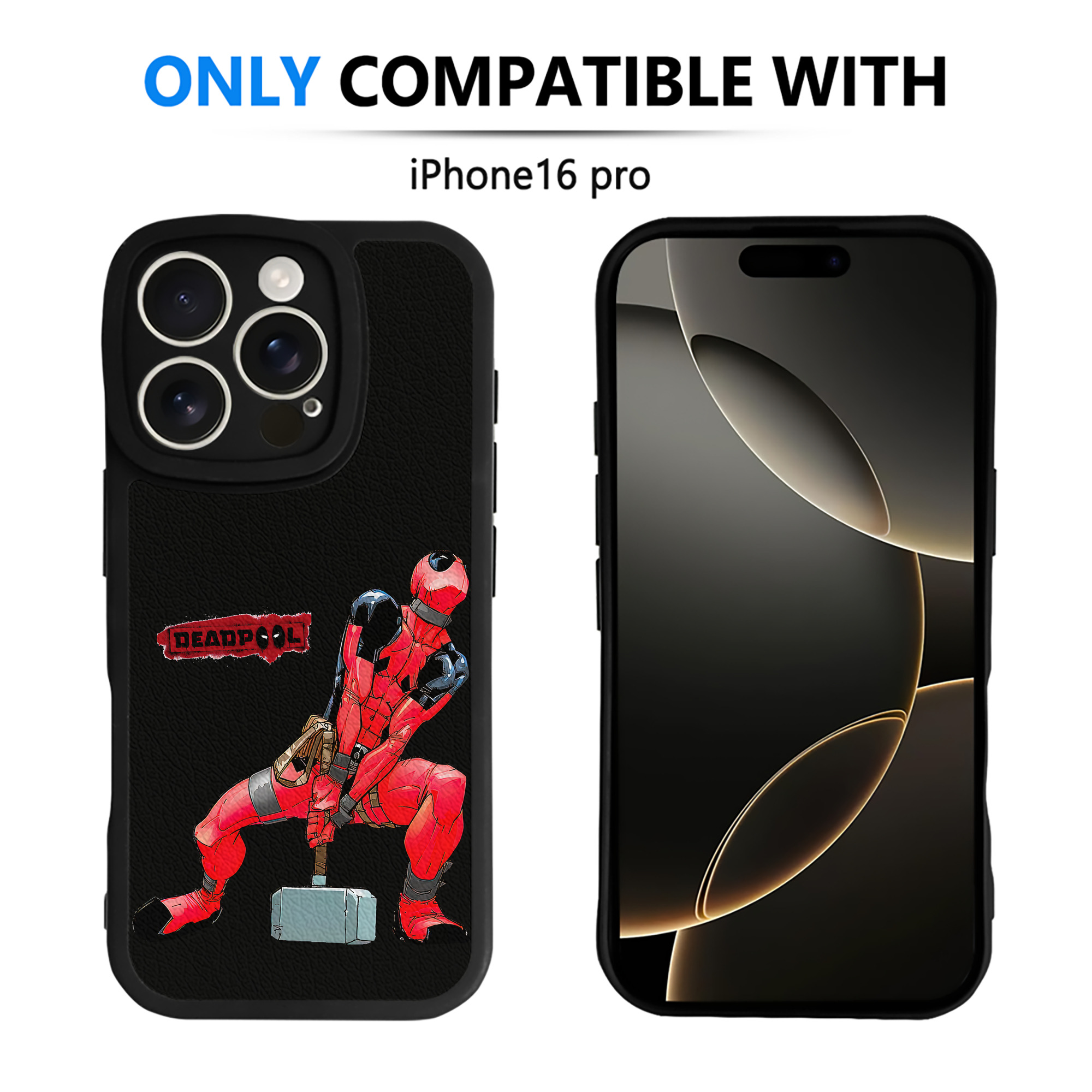 （画像用） Deadpool デッドプール 【iPhone 16シリーズ対応】シリコンスマホケース（レザー調） 材質：シリコン